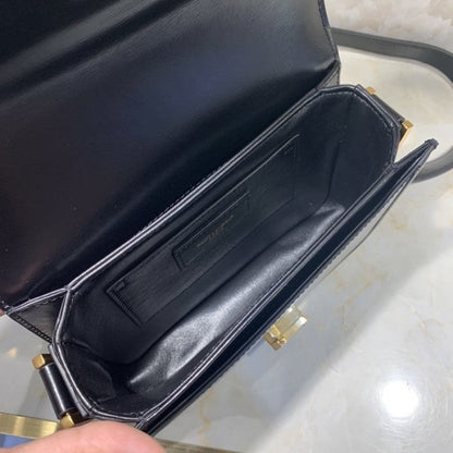 Saint Laurent Solferino Small Satchel in Box Leather Black