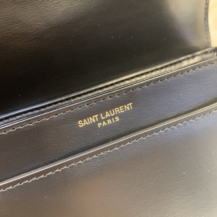 Saint Laurent Solferino Small Satchel in Box Leather Black