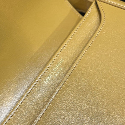 Saint Laurent Solferino Small Satchel in Box Leather Mustard